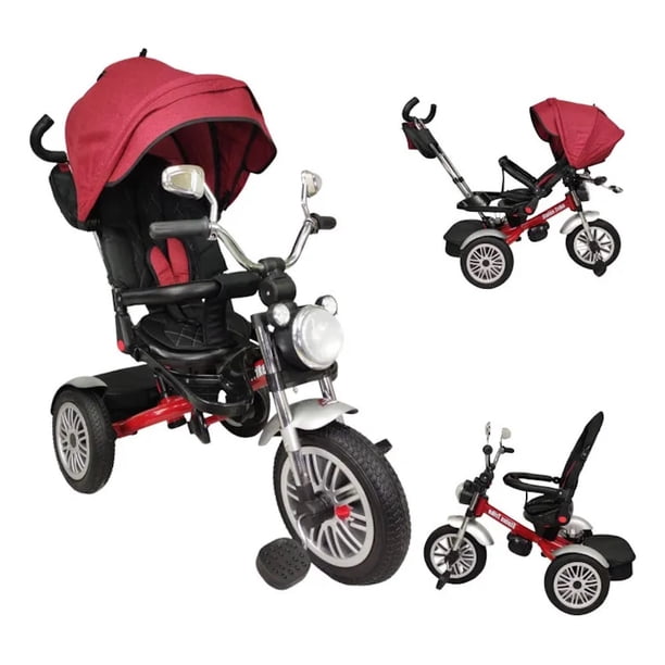 Triciclo para Niños The Baby Shop para bebés, evolutivo Luz y Sonido Rojo - 8 en 1