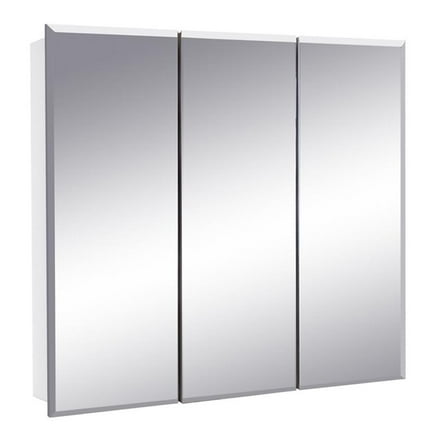 Pemberly Row 30.4" Frameless Glass Medicine Cabinet in White