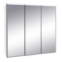 Pemberly Row 30.4" Frameless Glass Medicine Cabinet in White