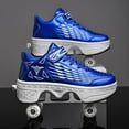 thumbnail image 5 of Boys Girls 2-in-1 Roller Skates & Sneakers Unisex Retractable Wheels Outdoor Fun & Fitness Kick Roller Shoes Children Best Gift, 5 of 12