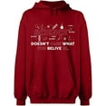 thumbnail image 2 of OXI Hoodie Sweatshirt - Science Doesn’t Care, Basic Casual Hoodie for Men's and Women Fleece Hoodie Long Sleeve - Antiquee Cherry 3X-Large, 2 of 3