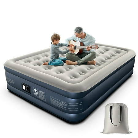 iDOO Air Mattress  Inflatable Airbed with Built-in Pump for Guest Home Camping Travel  650lb MAX  (Queen Size 18 )