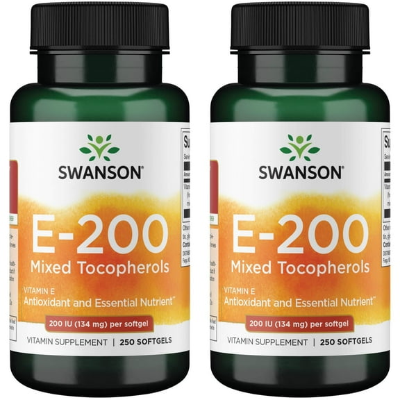 Swanson Vitamin E Mixed Tocopherols 200 Iu (134 Milligrams) 250 Sgels (2 Pack)