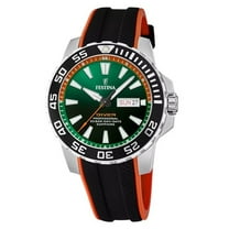 Festina The Originals Rubber Strap Green Dial Quartz Diver's F20662-2 200M Men's Watch