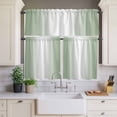 thumbnail image 2 of Abstract Color Block Curtain Valances Set Gradient Gold Green Impressionist Kitchen Curtains 24&nbsp;inch Length Rod Pocket Valance and Tiers 3 Piece Set Small Bedroom Bathroom Laundry Decor, 2 of 9
