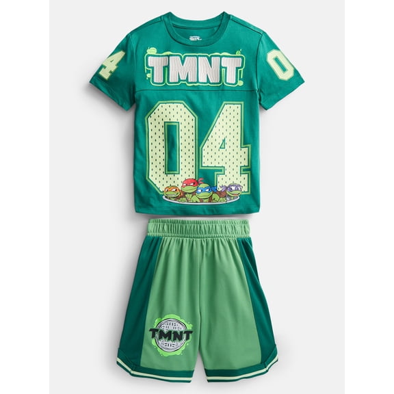 Teenage Mutant Ninja Turtles Boys Short Sleeve Tee and Matching Basketball Shorts Set, 2-Piece, Sizes 4-12
