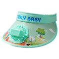 thumbnail image 1 of Sombrero con visera solar y ventilador, sombrero con ventilador de enfriamiento, protección solar recargable, sombrero portátil para el sol Verde, 1 of 9