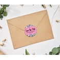 thumbnail image 3 of Darling Souvenir Round 45 Pcs Floral Border Save The Date Stickers Wedding Personalized Bride Groom Names And Date Envelope Seals - Light Pink, 3 of 4