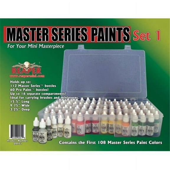 Reaper Miniatures Master Series Paint Set #1 (09001-09111 w/Caddy) New