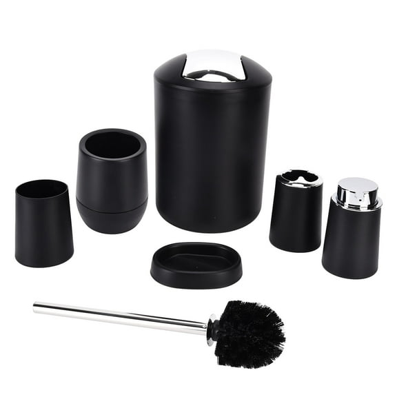Durable Bathroom Accessories Kit: PP  Stainless Steel, 6 Pcs, Easy Clean For Home Or Hotel Use