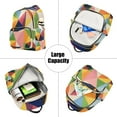 thumbnail image 5 of FORMRS Mini Backpack Purse for Women Quilted Travel Daypack Casual Shoulder Bag, Minimalist Triangles, 5 of 7