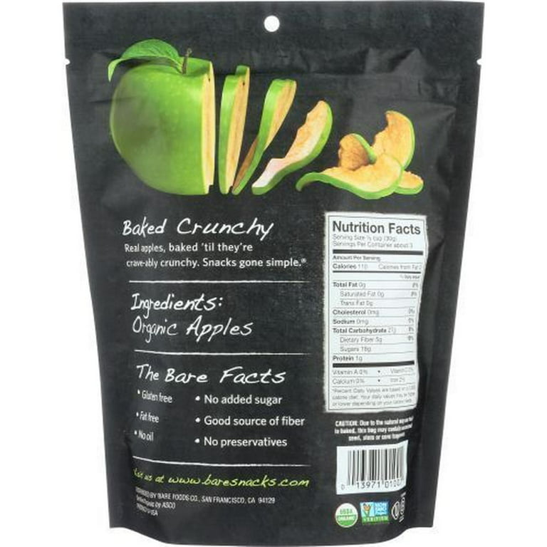 Bare Granny Smith Organic Apple Chips, 3 oz, 12 Pack, 260215