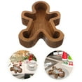 thumbnail image 2 of Supvox Christmas Tableware Gingerbread Man Wooden Bowl Brown 1Set, 2 of 4