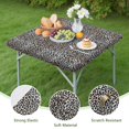 thumbnail image 4 of Black and Tan Leopard Print Square Fitted Tablecloth with Elastic Edge,Square Table Cover,Washable Elastic Table Cover for Home Kitchen Party Decor 34"x34", 4 of 6