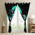thumbnail image 4 of Dirt Bike Curtains & Drapes Motorcycle Racer 30%-50% Blackout Curtains 76x45,Black And Teal Curtains Speed Sports Car Black Out Curtains Neon Green Polka Dots Window Curtains Bedroom Decor, 4 of 6