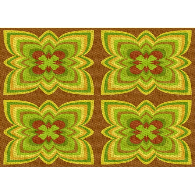 Ahgly Tapis Rectangulaire Lavable en Machine Vert Transitionnel, 5 Pieds x 7 Pieds