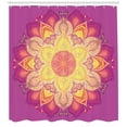 thumbnail image 3 of Rainbow Mandala Shower Curtain, Ethnic Composition with Blooming Flower Design Mystical Oriental Petals, Fabric Bathroom Set with Hooks, 69W X 75L Inches Long, Multicolor, by Ambesonne, 3 of 3