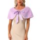 thumbnail image 1 of CHAQUETA CORTA DE FALSO PELO PARA MUJERES INSPIRADA EN BODAS CON CINTA DE SATÉN Y LAZO, LILA CLARO, 1 of 6
