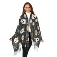 thumbnail image 2 of Women Winter Scarves Fashion Pashmina Shawl Wraps Long Blanket Scarf for Fall Spring Pumpkin Ghost Spiderweb, 2 of 10