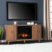 SEI Furniture Yorkville Wood and Metal Fireplace Media Console in Natural