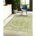 thumbnail image 4 of Vintage Decorative Rug, Weathered Style Print of Medallion Ornaments and Bohemian Flourishes, Quality Carpet for Bedroom Dorm and Living Room, 6 Sizes, Pistachio Green and Khaki, by Ambesonne, 4 of 4