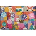 thumbnail image 4 of SKYSONIC Christmas Colorful Theme Non-Slip Area Rug, Snowman Reindeer Floor Carpet Comfort Floor Mats Decor for Indoor Front Porch Living Room Bedroom Kitchen, 36"x24", 4 of 5