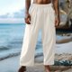 thumbnail image 1 of Ceisia Gift Men's All-Season Casual Pants - Holiday Style Multi-Pocket Drawstring Solid Color Elastic Waist Polyester Pants, 1 of 5