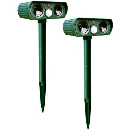 Solar Ultrasonic Animal Repeller Outdoor Waterproof Flashing Light