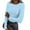 #007Light Blue, variant on BRDFRL Long Sleeve Shirts for Women Crew Neck Geometric Print Tshirts Ribbed Knit Slim Fit Plus Size Tops Sexy Tunic Y2K Clothes Pink L