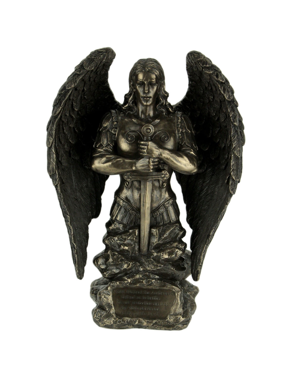 Veronese Design Archangel Saint Micheal In Stone Holding Sword Prayer Monument Statue Walmart Com