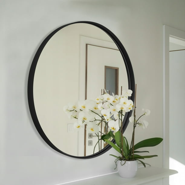Clavie Bathroom Mirror, 18x18 Bathroom Wall Mirror, Round Bathroom