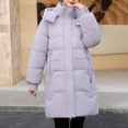 thumbnail image 2 of Busydd Winter Coats for Women Solid Color Puffer Jacket Fashion Warm Zip Up Down Jacket Casual Long Cotton Winter Jackets with Hood, 2 of 6