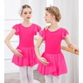 thumbnail image 3 of Oudiya Girls Ballet Leotards Ruffle Sleeve Shinny Dance Dress Outfits Toddler Ballerina Clothes for Kids 3-11Y, 3 of 6