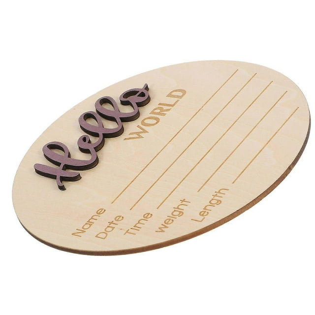 Baby Birth Announcement Sign Newborn Name Sign for Baby Photography Prop 2pcs Wooden Sign