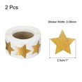 thumbnail image 2 of Uxcell 2 Rolls Shiny Star-Shaped Stickers 1 Inch Self-Adhesive Label, Gold(C-78-25), 2 of 5