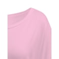 thumbnail image 4 of Womens Short Sleeve Boat Neck Side Shirring Dolman Drape Top, 4 of 6