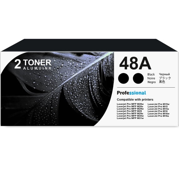 48A CF248A Compatible for 48A CF248A Toner Cartridge for LaserJet Pro MFP M15 M29 Printer(2 Pack)
