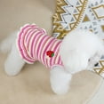 thumbnail image 4 of Vêtements pour Animaux de Compagnie Chiens et Chats Robe Rayée Fraise Été Polyester Doux Confortable Intérieur Extérieur, 4 of 6