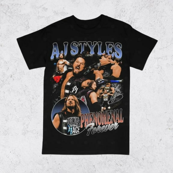 Vintage 90s AJ Styles Tee Shirt Retro Classic Graphic Tee Bootleg Bestseller Unisex Sport Gift