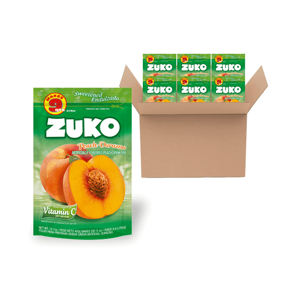 Zuko Peach Drink Mix, 14.1 oz, Pack of 6