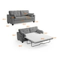 thumbnail image 2 of CHIC HOUSE Pull Out Sofa Bed Couch Queen Size with Mattress USB, Convertible Sleeper Sofa Loveseat for Small Spaces RV, Corduroy Pull Out Couch Bed for Living Room with Cup Holders LED Lights, Gray, 2 of 10