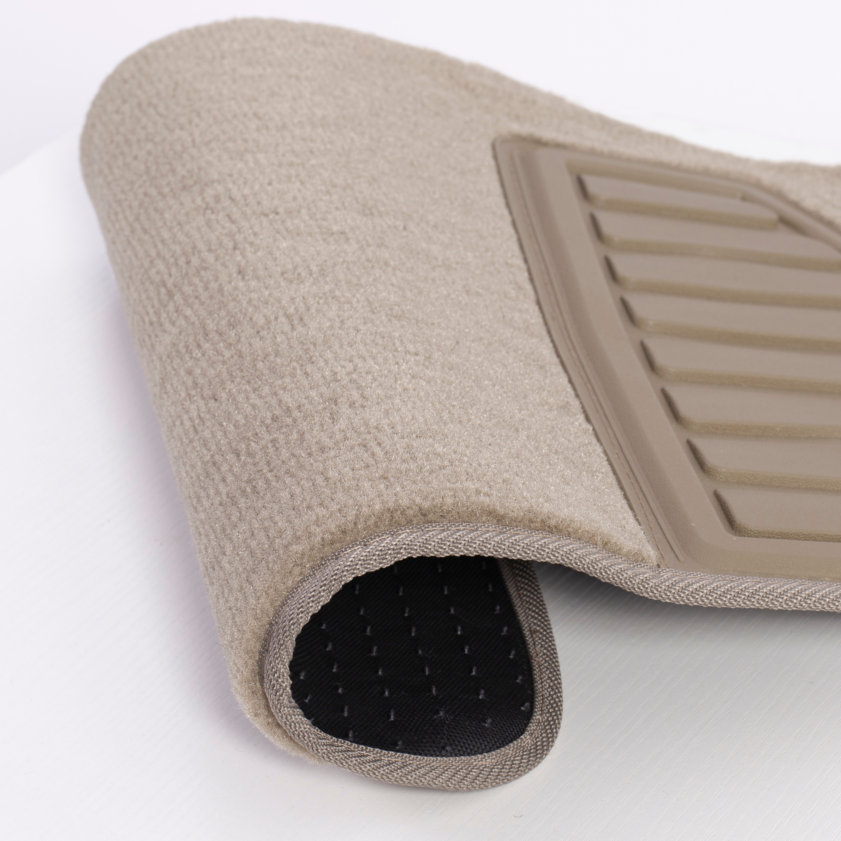 Auto Drive 4-Piece Carpet Car Floor Mats, Tan photo 6