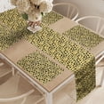 thumbnail image 2 of Ambesonne Yellow Brown Table Runner & Placemats, Leopard Animal Print, Placemat 4 pcs + Runner 12"x90", Pastel Yellow Dark Mauve, 2 of 2