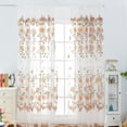 thumbnail image 2 of Cortina decorativa con estampado marrón transparente para dormitorio y balcón, 39,37 x 78,74 pulgadas, 2 of 8