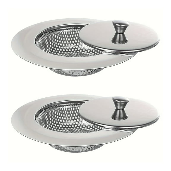 Stainless Steel Kitchen Sink Strainer - 2 Pack 4.5" Food Catcher for Most Sink Drains - Rust Free Drain Strainer with Fine Mesh - Garbage Disposal Protector & Sink Stopper