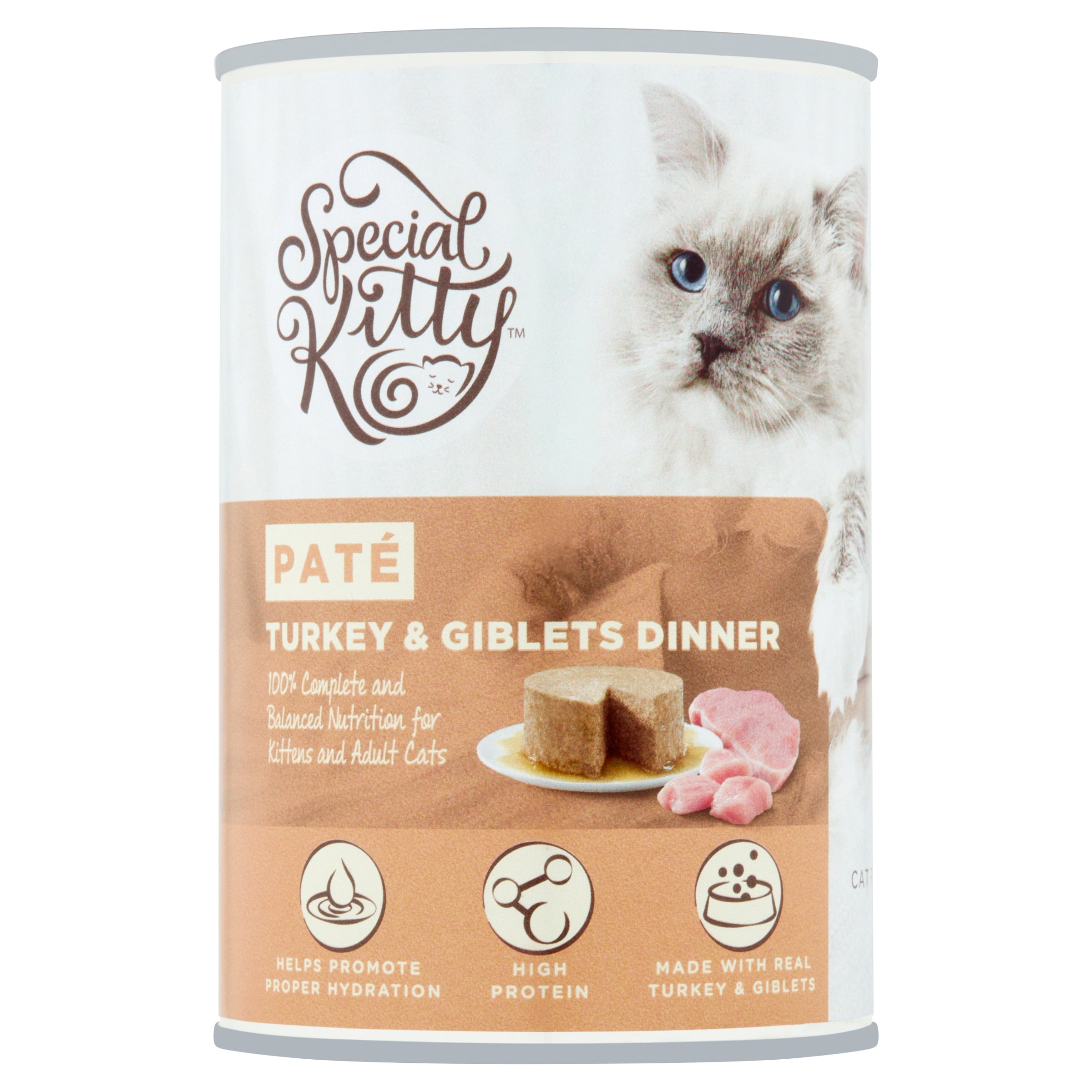 Special Kitty Turkey Flavor Pate Wet Cat Food for Adult & Kitten, 22oz Can