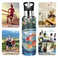 thumbnail image 7 of Yayeee 20oz Insulated Water Bottle Double Wall Stainless Steel with Flip Straw Lid, Red Goldfish, 7 of 7