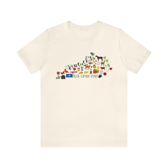 Kentucky Travel Souvenir Gifts, Kentucky State Map Unisex Shirt