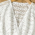 thumbnail image 4 of Favoffer Girls Sun Protection Cover Up Summer V Neck Mesh Lace Solid Color Short Sleeve Beach Sun Dress Casual Outdoor Vacation Wear Sizes 7-16Y, 4 of 7