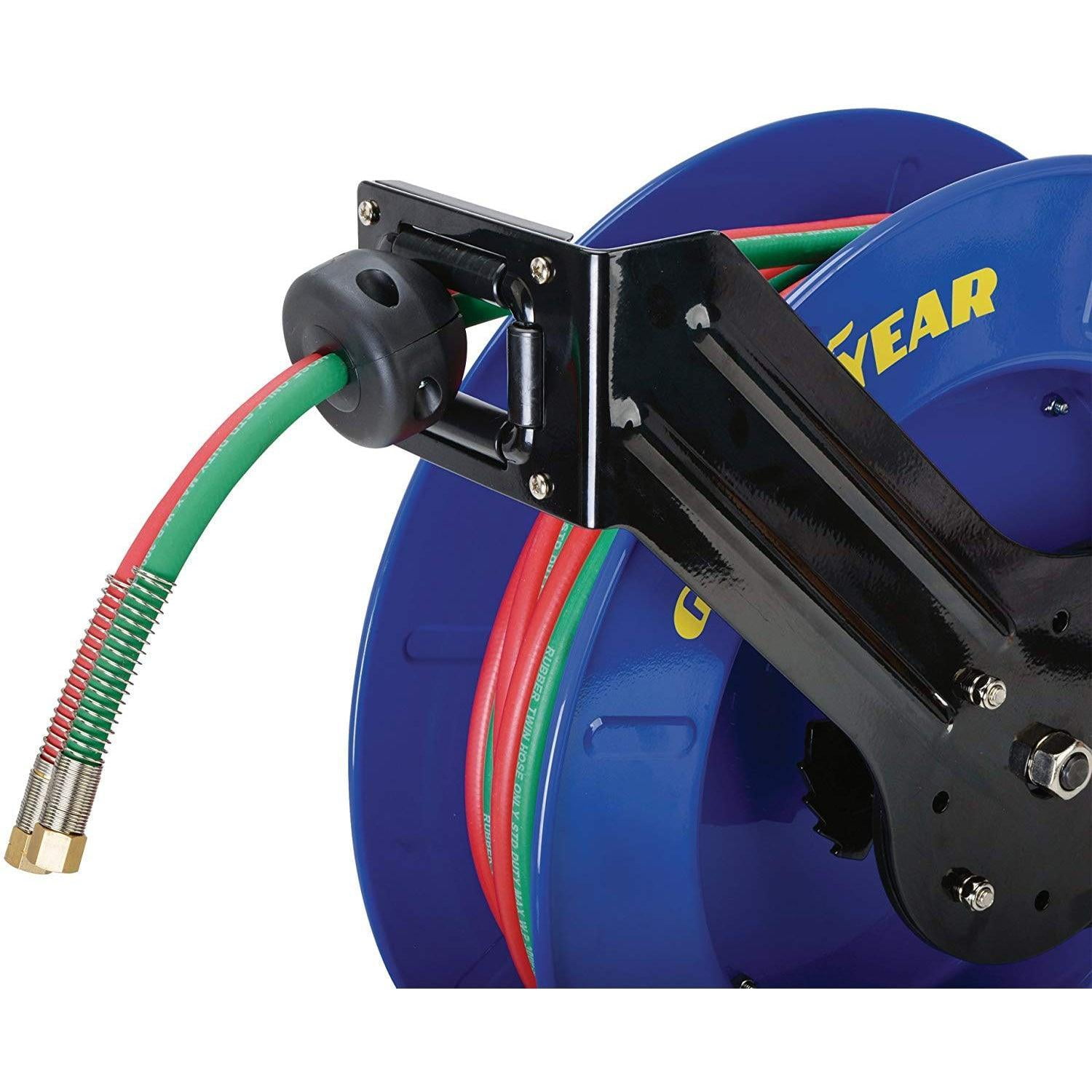GOODYEAR Spring Driven Steel Retractable Hose Reel (1/4 in. x 50 ft.- Welding Reel)